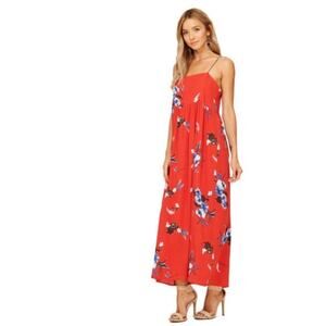 AUDREY 3+1 Maxi Dress NWT NEW Red Floral Sleeveless Small Art Tropical Beach